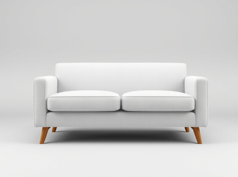White two-seater sofa